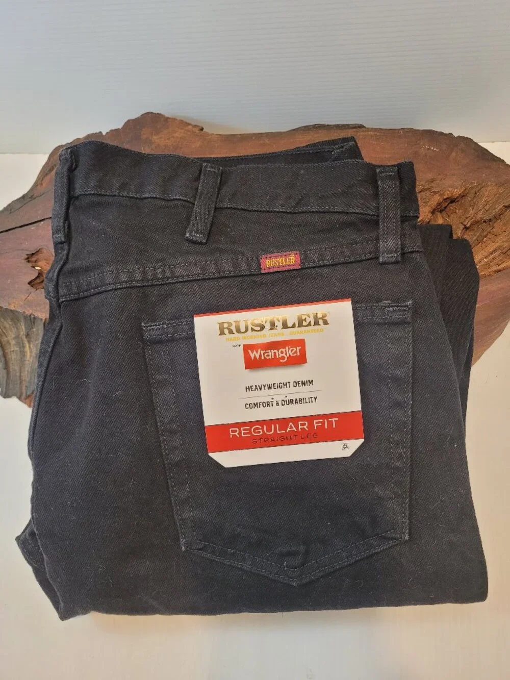 Rustler Wrangler Regular Fit Strait Leg Black 38x 32